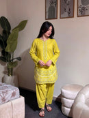 Lady Look 050 B Pure Roman Silk With Embroidery Work Suit