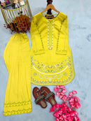 Lady Look 050 B Pure Roman Silk With Embroidery Work Suit