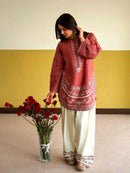 Lady Look 050 D Pure Roman Silk With Embroidery Work Suit