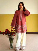 Lady Look 050 D Pure Roman Silk With Embroidery Work Suit