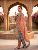 ZSR 3175 C Fox Georgette Embroidery Sequence Work Suit