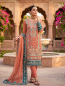 ZSR 3175 C Fox Georgette Embroidery Sequence Work Suit