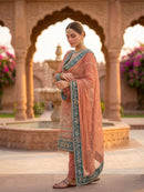 ZSR 3175 C Fox Georgette Embroidery Sequence Work Suit