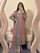 ZSR 3175 B Fox Georgette Embroidery Sequence Work Suit