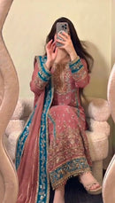 ZSR 3175 B Fox Georgette Embroidery Sequence Work Suit