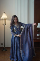 LM 19 B Vichitra Beads Sequence Embroidery Work Anarkali Gown
