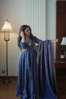LM 19 B Vichitra Beads Sequence Embroidery Work Anarkali Gown