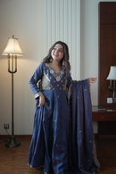 LM 19 B Vichitra Beads Sequence Embroidery Work Anarkali Gown