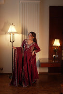 LM 19 A Vichitra Beads Sequence Embroidery Work Anarkali Gown