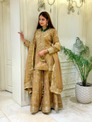 PD 1163 Designer Moss Silk With Embroidery Work Suit
