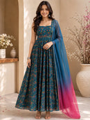 SC 346 Pure Jimmy Organza Silk Digital Printed Gown