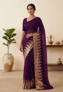 DF 3405 E Heavy Georgette Embrodery Sequins Work Saree