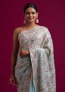 BT 440 A Designer Heavy Vichitra Silk Embroidery Work Saree