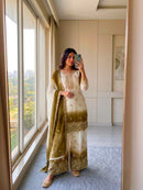 PD 1167 A Heavy Dual Tone Peding Star Georgette Sharara Suit