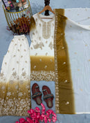 PD 1167 A Heavy Dual Tone Peding Star Georgette Sharara Suit