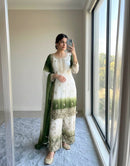 PD 1167 C Heavy Dual Tone Peding Star Georgette Sharara Suit