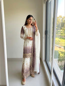 PD 1167 D Heavy Dual Tone Peding Star Georgette Sharara Suit