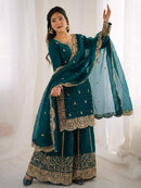 ZSR 3167 Fendy Silk Embroidery Sequence Work Suit