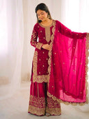 ZSR 3167 B Fendy Silk Embroidery Sequence Work Suit