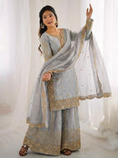 ZSR 3167 C Fendy Silk Embroidery Sequence Work Suit