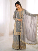 ZSR 3167 C Fendy Silk Embroidery Sequence Work Suit