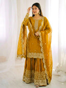 ZSR 3167 D Fendy Silk Embroidery Sequence Work Suit