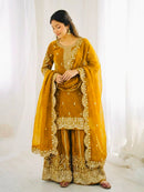 ZSR 3167 D Fendy Silk Embroidery Sequence Work Suit