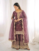 ZSR 3167 E Fendy Silk Embroidery Sequence Work Suit