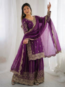 ZSR 3167 F Fendy Silk Embroidery Sequence Work Suit