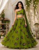 SC 121 Designer Pure Jimmy Organza Silk Lehenga