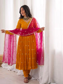 SRK 5313 E Faux Georgette Embroidery Work Anarkali Gown