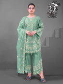NFS 1215 A Luxury Beautiful  Embroidery Work  Pakistani Suit