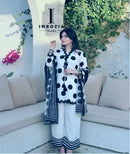Imrozia Studio 503  Satin Print With  Sequence Work Suit