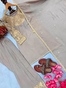 AD 242 Designer Chinon Silk With Embroidery Work Suit