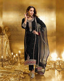KF 1708 Fuax Georgette  Embroidery Sequences Work Suit