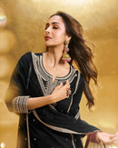 KF 1708 Fuax Georgette  Embroidery Sequences Work Suit