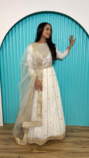 FB L276 Designer Georgette Sequin Zari Work Gown