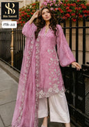 Mk 101 Designer Tubby Silk With Embroidered Work Suit