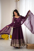 ZSR 3185 B Deigner Fendy Silk Embroidery Work Anarkali Gown