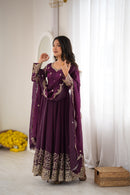 ZSR 3185 B Deigner Fendy Silk Embroidery Work Anarkali Gown