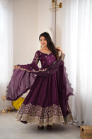 ZSR 3185 B Deigner Fendy Silk Embroidery Work Anarkali Gown