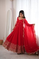 ZSR 3185 A Deigner Fendy Silk Embroidery Work Anarkali Gown