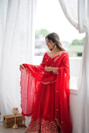 ZSR 3185 A Deigner Fendy Silk Embroidery Work Anarkali Gown
