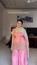 ST 1186 Designer Jimi Satin Front Embroidery Work Suit