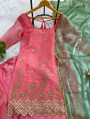 ST 1186 Designer Jimi Satin Front Embroidery Work Suit