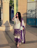 PD 1166 Heavy Dual Tone Georgette Embroidery Work Suit