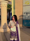 PD 1166 Heavy Dual Tone Georgette Embroidery Work Suit
