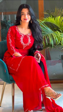 PD 1168 Heavy Faux Georgette  Embroidery Work Suit