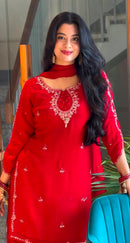PD 1168 Heavy Faux Georgette  Embroidery Work Suit
