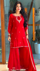 PD 1168 Heavy Faux Georgette  Embroidery Work Suit